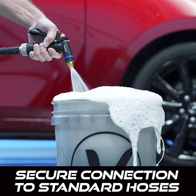 VIKING Hose Nozzle, Adjustable and Heavy-Duty for Cars and Home | Water Hose Nozzle for Car Washing Kit, Watering Plants, Washing Pets, and Home Use