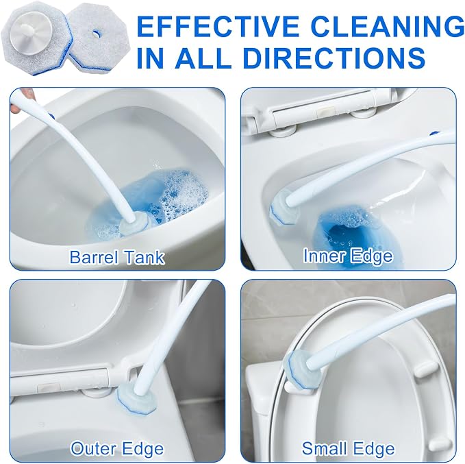 Disposable Toilet Brush and Holder Set, with 30 PCS Brush Head for Clorox. | Compatible with Clorox Toilet Cleaning System ,Upgrade Fiber