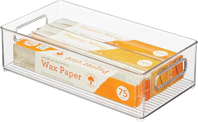 iDesign Stackable Fridge Bin | Storage Bin for Freezer or Pantry Organization, Clear, Made in USA
