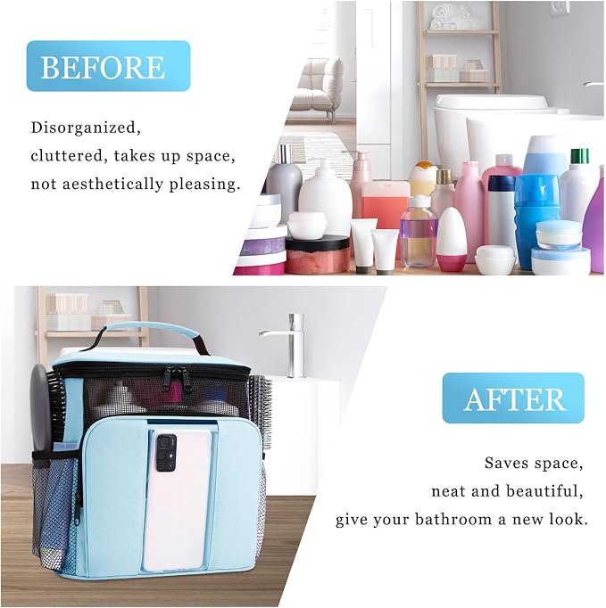 Dorm Room Essentials for College Students Girls Boys Guys, Shower Caddy | Travel Essentials Hanging Toiletry Bags for Traveling Women Men,Mesh Shower Caddies Portable for Camping,Gifts for Christmas