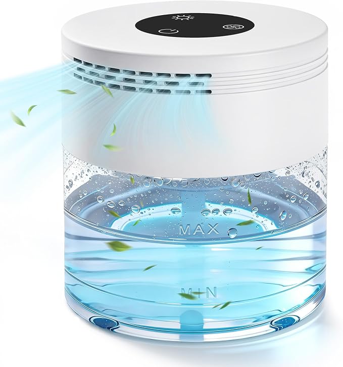 Water Based Air Purifier, Air Purifier with Water for Home Fits Essential Oil Aroma Diffuser for Bedroom,Living Room, Air Washer with 3-Speed Modes,48H Auto Shut-off,Touchscreen for Pets Dust,White