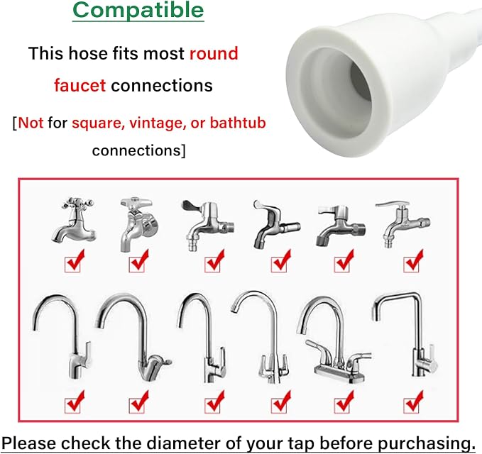 16.4FT/5M Sink Extension Hose,Sink Hose Adapter,Portable Water Transfer Accessories for Gardening, Watering, and Outdoor Cleaning with Adjustable Clamp
