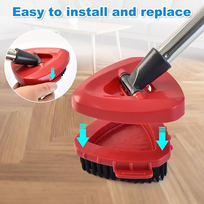 2 Pack Upgrade Scrub Brush Replace Heads Compatible with O Cedar EasyWring RinseClean 2 Tank Spin Mop, Scrubber Brush Mop Head for Ocedar Mop Scrub Brush of Hard Bristle to Floor Clean, Not for 1 Tank