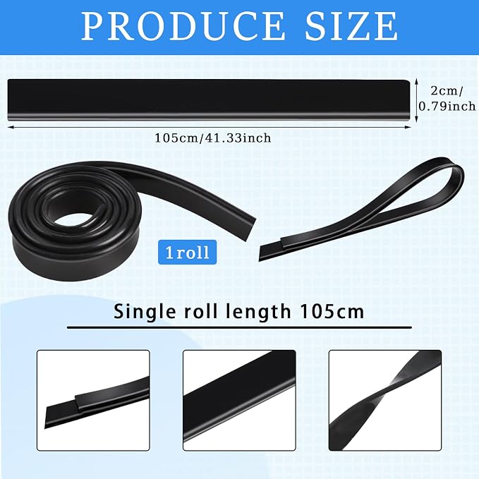 41 Inch Squeegee Replacement Rubber, Squeegee Rubber Replacement Blades Black Silicone Rubber Squeegee Refills for Shower Doors Window Glass Cleaning