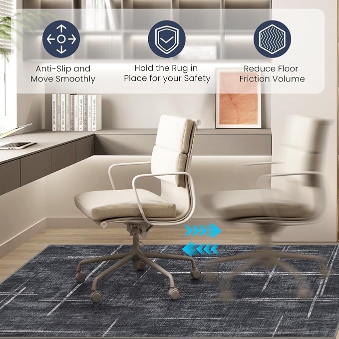 Office Chair Mat for Hardwood Floor&Tile Floor,48"X 60" | Heavy Duty Desk Chair Mat for Hard Floors,Under Desk Rug for Rolling Computer Chair,Anti Slip,Low Pile Carpet Floor