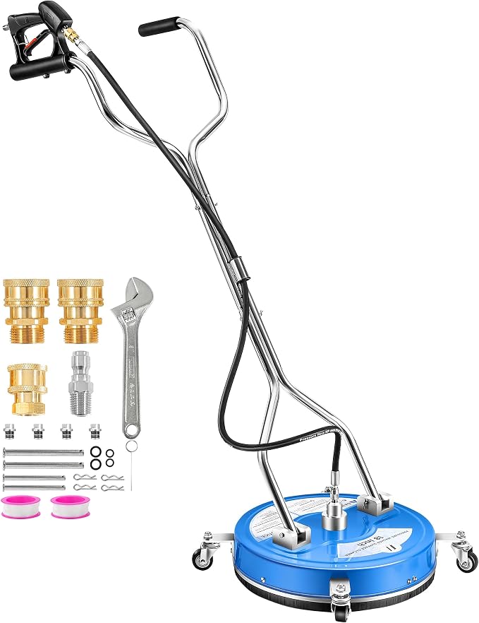 M MINGLE 18” Pressure Washer Surface Cleaner, 4500 PSI | Surface Cleaner Power Washing, Pressure Washer Accessories for Driveways, Concretes, Patios, Sidewalks