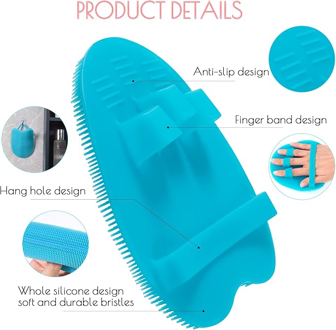 4 Pack Soft Silicone Shower Brush, Body Exfoliating Skin Massage Scrubber, Dry Skin Brushing Glove Loofah, Fit for Sensitive and All Kinds of Skin (4 Pack-GN2) | Dry Skin Brushing Glove Loofah, Fit for Sensitive and All Kinds of Skin (4 Pack-GN2)