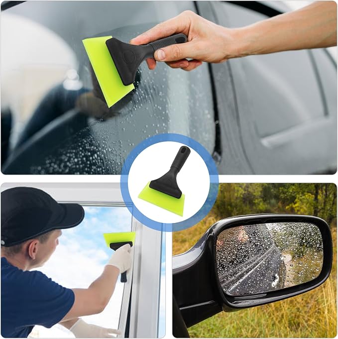 2 Pcs 5 Inch Green Car Window Squeegee Silicone | Auto Window Squeegee, Small Windshield Squeegee, Tile Squeegee Mirror Squeegee Shower Squeegee, For Glass Doors