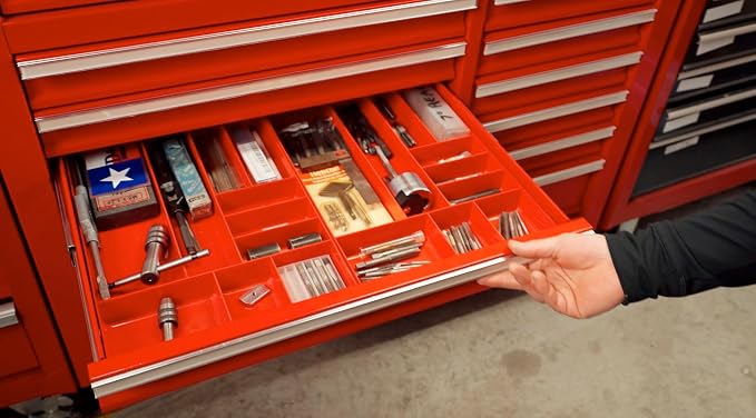 ERNST Tool Organizer Tray, Green, 10-Compartments, Storage, Garage, Workshop, Organization, Tools, Equipment, Heavy-Duty, Durable, Industrial, Workbench, Efficient Storage - Made in the USA