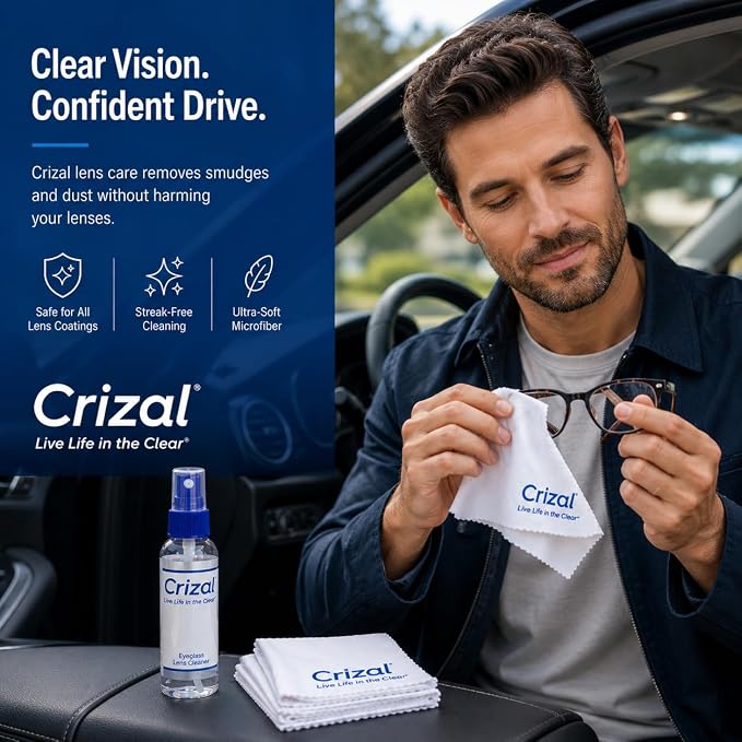 Crizal® Microfiber Eyeglass Cleaning Cloth – Finest Microfiber Cloth Available | Designed & Tested by CRIZAL® | Developed, Trusted and Safe for Advanced AR Lens Coatings | 4 Pack |
