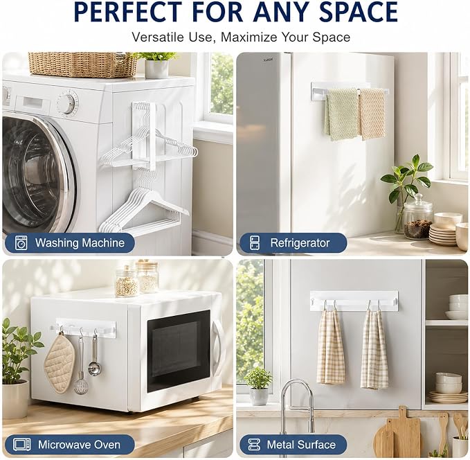 Magnetic Hanger Organizer for Washing Machine & Closet Laundry Room, Hanger Storage Rack Stacker