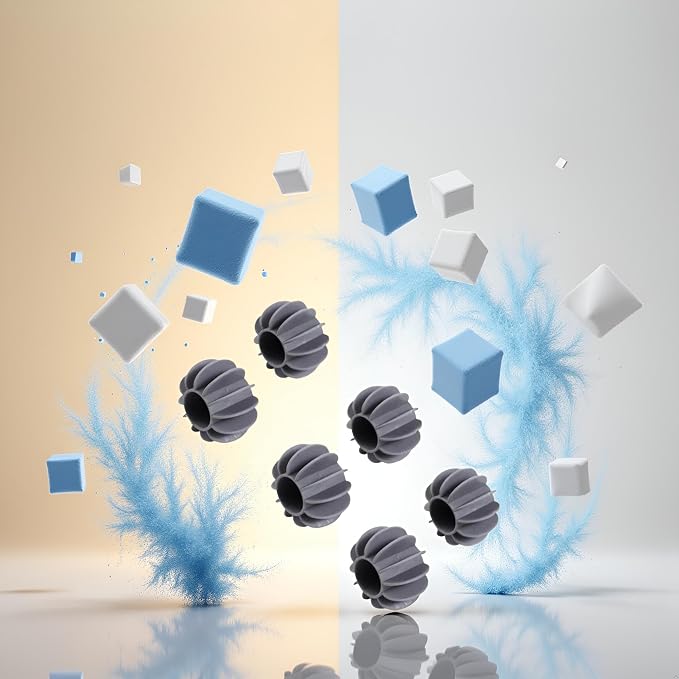 6Pcs Gray Laundry Ball Silicone Clothes Hair Cleaning Tool Pet Hair Remover Laundry Lint and Pet Hair Remover Balls for Reusable Cat Washing Hair Ball Catcher Laundry Machine Lint Removers