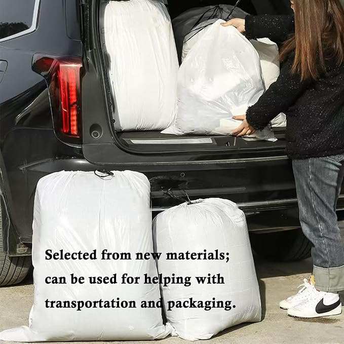 Ultra thick heavy duty Plastic 16 gallon drawstring trash bags | no tear open white ‎lavender scent Plastic garbage bags for household kitchen bedroom bathroom living room office restaurant