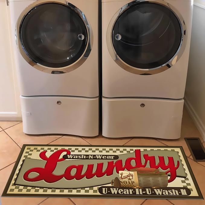 Anti Fatigue Laundry Room Rug Runner Nonslip Rubber Comfort Mats Floor Runner for Laundry Room Bathroom Kitchen, 59''×20''