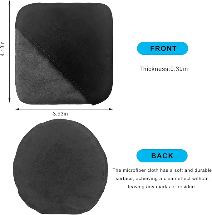 Ohleats 2PCS Car Screen Cleaner, Microfiber Cleaning Pad, Square+Round | Lint-Free & Scratch-Safe, Glove-Style Wear, Wet/Dry Dual-Use, Foldable Portable, For Car/Phone/Tablet/Laptop/TV