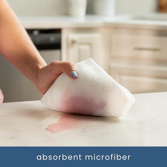 S&T INC. Microfiber Cleaning Cloth, 50 Pack, 11.5" x 11.5", White | Bulk Cleaning Cloth for Home and Car, Reusable and Multi-Purpose Cleaning Rags for Business, Machine Washable