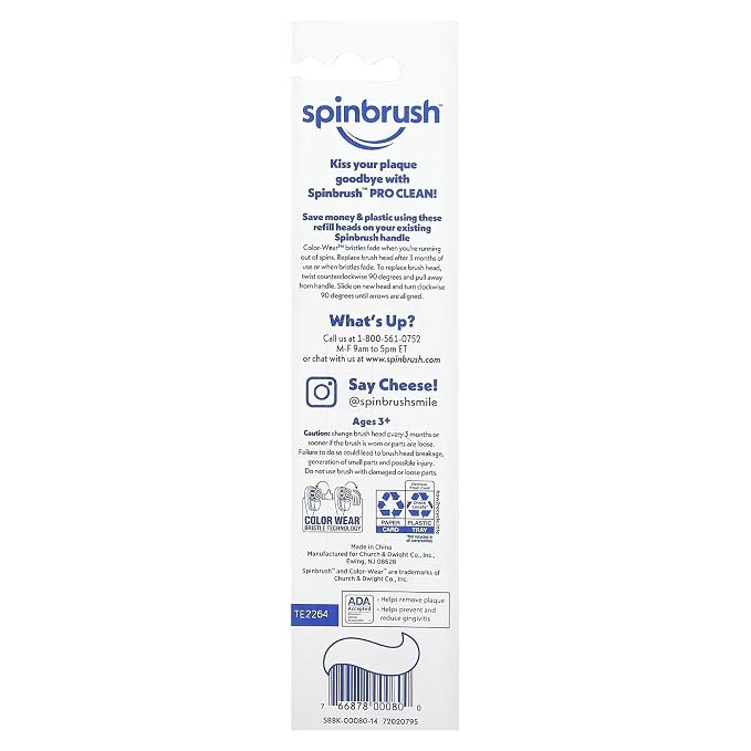 Arm & Hammer Spinbrush Pro Clean Replacement Brush Heads | electric-toothbrush-replacement-parts