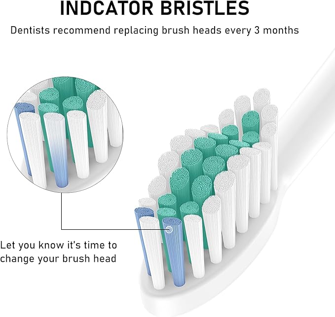 Toothbrush Heads, 4 Pack Electric Toothbrush Replacement Heads for Philips Sonicare Soft Dupont Bristles Replacement Toothbrush Heads for Oral Care