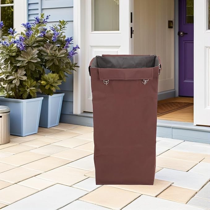 ULTECHNOVO Large Capacity Cleaning Organizer Tote Bag for Housekeeping Cart, Portable Canvas Utility Bag with Iron Hooks, Easy to Install and Convenient Access for Home and Office Use