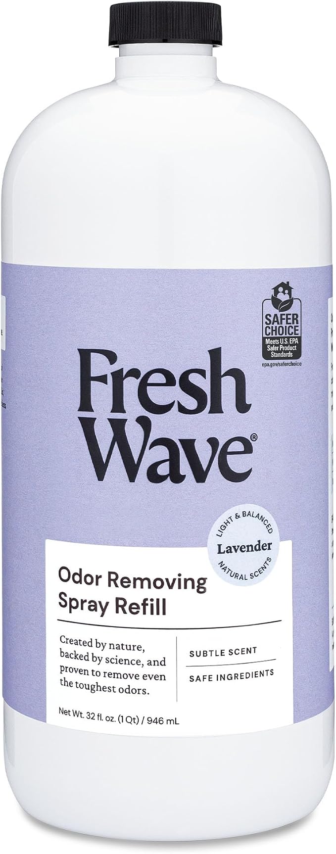 Fresh Wave Odor Eliminator Spray Refill, Room & Fabric, 32 oz, Lavender | Refills Fresh Wave spray bottles, Plant oil formula, No phthalates or parabens, Fabric and room deodorizer