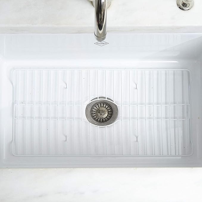Better Houseware Sink Protectors for Kitchen Sink, Protective Metal Grid, 24.125x12.75x1 inches, White Kitchen Sink Mat to Shield Sink Base from Scratches, Rust-Resistant Coating, XL