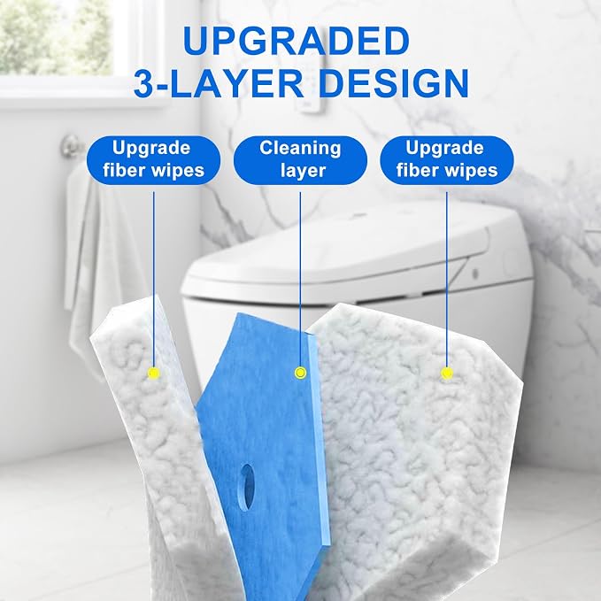 Disposable Toilet Brush and Holder Set, with 30 PCS Brush Head for Clorox. | Compatible with Clorox Toilet Cleaning System ,Upgrade Fiber