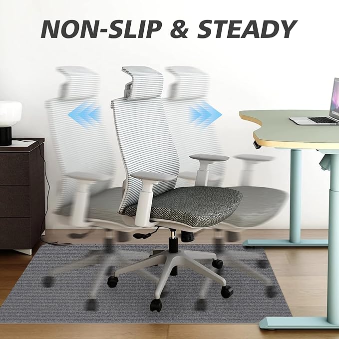 Sycoodeal Office Chair Mat for Hardwood Floor,Office Computer Gaming Chair Mat for Tile Floor,Large Floor Protector Rug,Anti-Slip,Easy to Clean,Grey(48"x60")