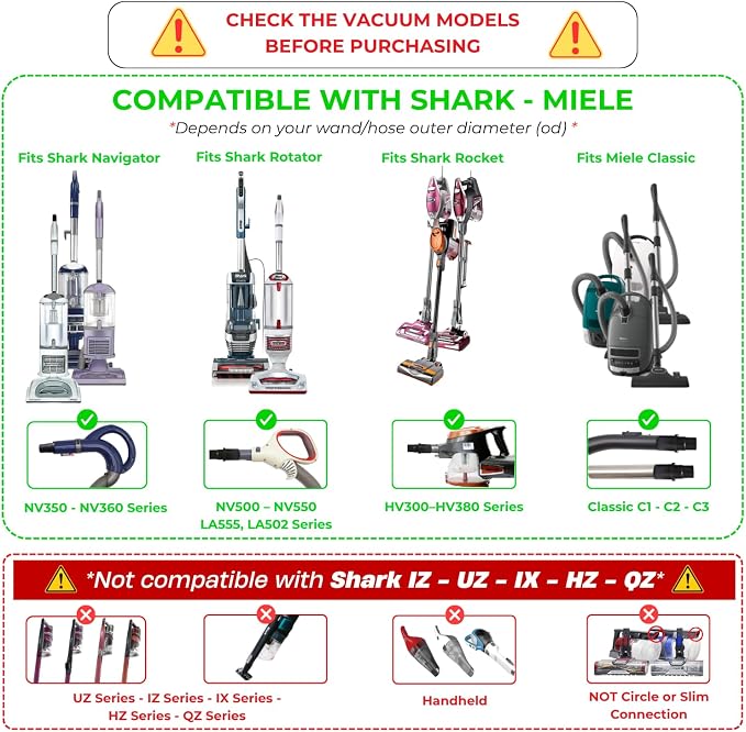 For Shark Vacuum Dust Brush with Adapter Kit – Compatible with Shark Navigator Rotator NV360 NV351 NV350, NV500 NV501 HV300 HV301 HV371 HV372 – Vacuum Attachments & Accessories
