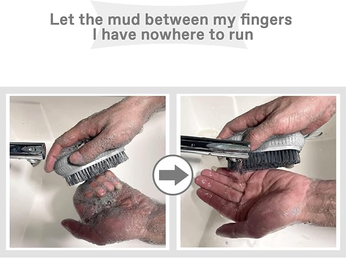 VWMYQ Heavy Duty Nail Brush Fingernail Scrub Brush, Durable Stiff Bristles Nail Scrub Brush, Hand and Nail Cleaning Brush for Men & Mechanics (Hand Wash Brush 2pcs - Blue+Grey)