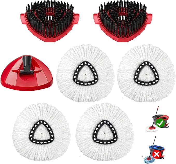 7 Pack Mop Replace Head for Ocedar Spin Mop Replacements Scrubber | Compatible O Cedar EasyWring 1-Tank System, Microfiber, Reusable, Machine Washable, for Deep Floor Cleaning, Easy to Replace