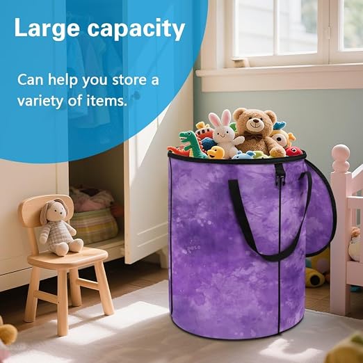 BIGCARJOB Tie Dye Collapsible Trash Can Wood Grain Camper Trash Can with Lid, 22.83x17.71, Water Proof Bag Outdoor Garbage Bin Storage Accessories, 23 Gallons