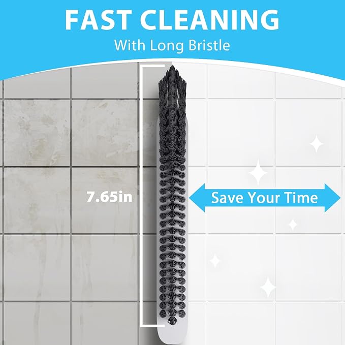 Lumkew Grout Cleaner Brush for Cleaning Floors Tile Scrub, Blue,1 Pcs | V Shape, Hard Bristle, Bathroom Shower Grout Cleaning Brush Scrubber