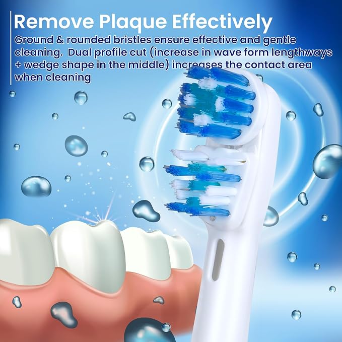 Replacement Brush Heads Compatible with Oral B- Double Clean Design, Double Clean Brush Heads, Compatible with Braun Oral-B Dual Clean Electric Toothbrush (8-Pack)