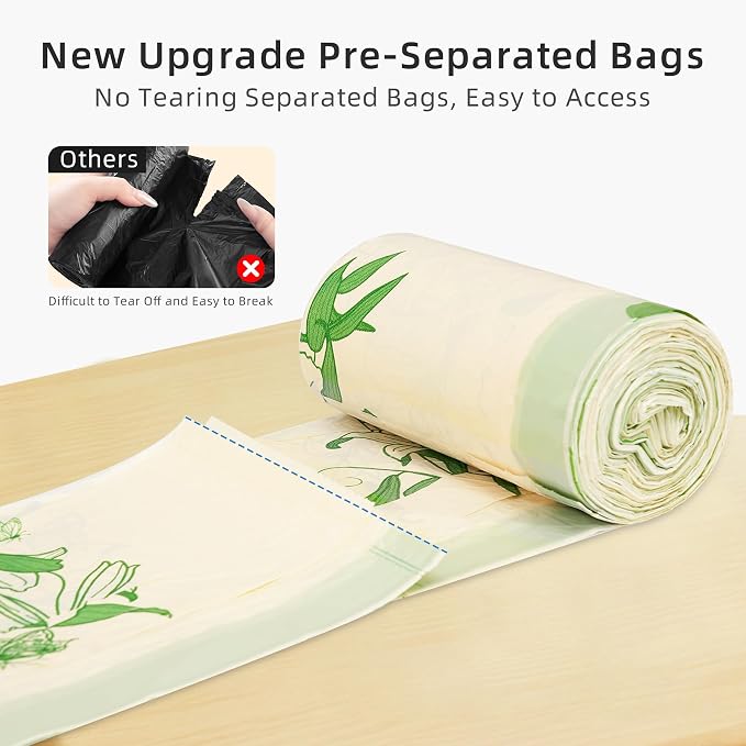 13 Gallon Drawstring Tall Kitchen Trash Bags - 50 Counts | 13G Tall Garbage Bags for Kitchen, Trash Can Liners, Leakproof ,Odor Control, Resists Leaks, Punctures, Rips