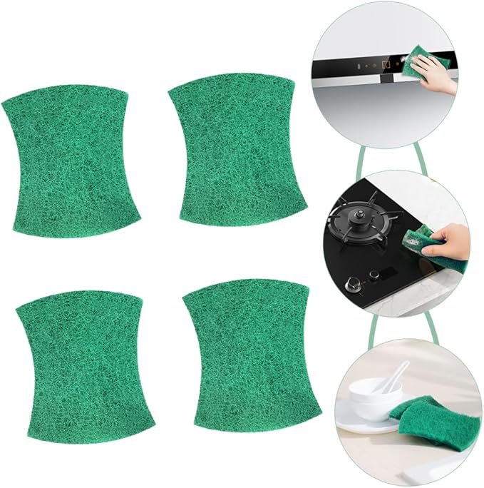 6Pcs Scouring Pads Non Scratch Cleaning Scrubber for Dishes Pots Reusable Household Scrub Pads for Kitchen Countertops Strong Water Absorption Dirt