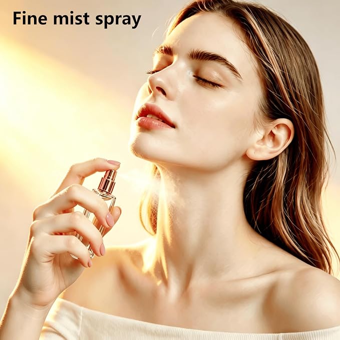 Perfume Travel Refillable, 6 Pcs 10 ml Glass Atomizers (Multi-Color) | Leak-resistant fine mist spray, mini perfume bottle set with filling tools, portable for travel, gym, office and daily use
