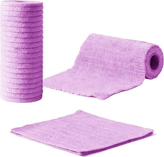 20PCS Cleaning Cloth, Reusable Wet & Dry Use Lint-Free Cleaning Rags 10"*10"(Purple)