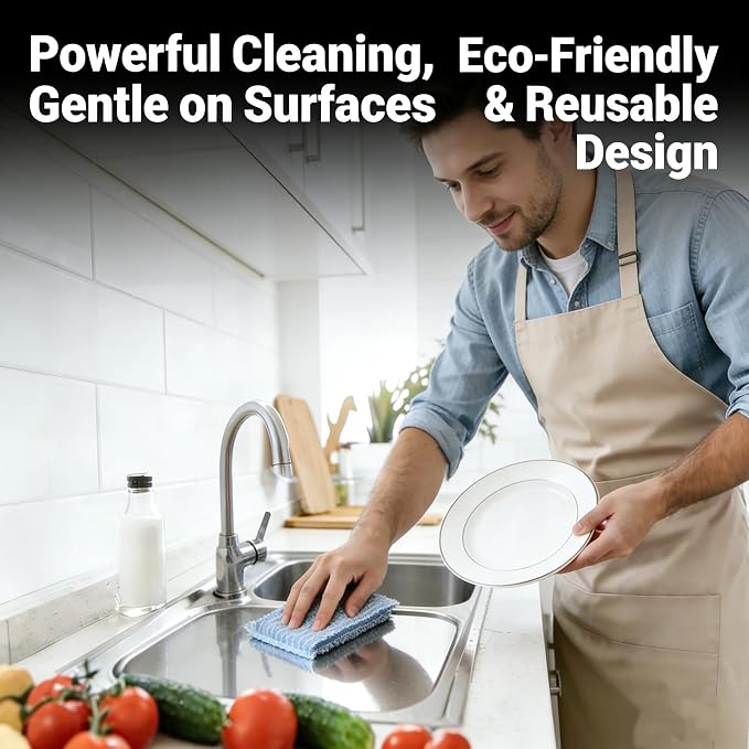 Non-Scratch Kitchen Cleaning Scrub Pads -16 Pack Random Color, 12.5x8.5 cm Gentle Scrubbers for Non-Stick Cookware Dishes FORUMALL (16PCS)