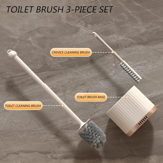 2 in 1 Toilet Bowl Brush Plunger Set,Toilet Brush and Holder Set Toilet Bowl Brush with Tweezers Long Handle,Ventilation Slots Base,Toilet Cleaner Brush for Bathroom Deep Cleaning