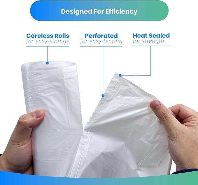 Reli. 6-10 Gallon Trash Bags | 300 Bags | Clear | Bathroom | Strong Garbage Bags for Home and Bathroom Use | Tear Resistant, Leak-Proof | Kitchen, Office, Industrial and Commercial Use