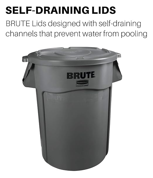 Rubbermaid Commercial Products BRUTE Trash Can Dome Lid, 55-Gallon, Blue, Compatible with the Rubbermaid Heavy Duty 55-Gallon Garbage Bins