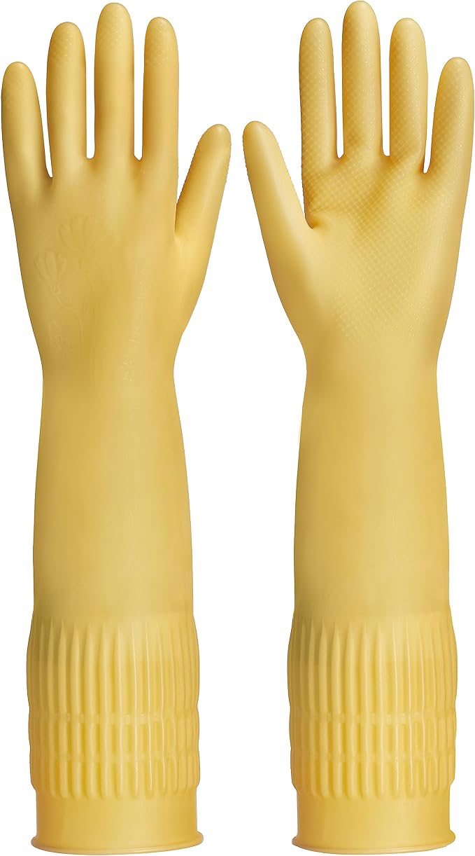 Rubber gloves on dishwashing cleaning 3 or 6 Pairs,Kitchen dish gloves,Reuseable.