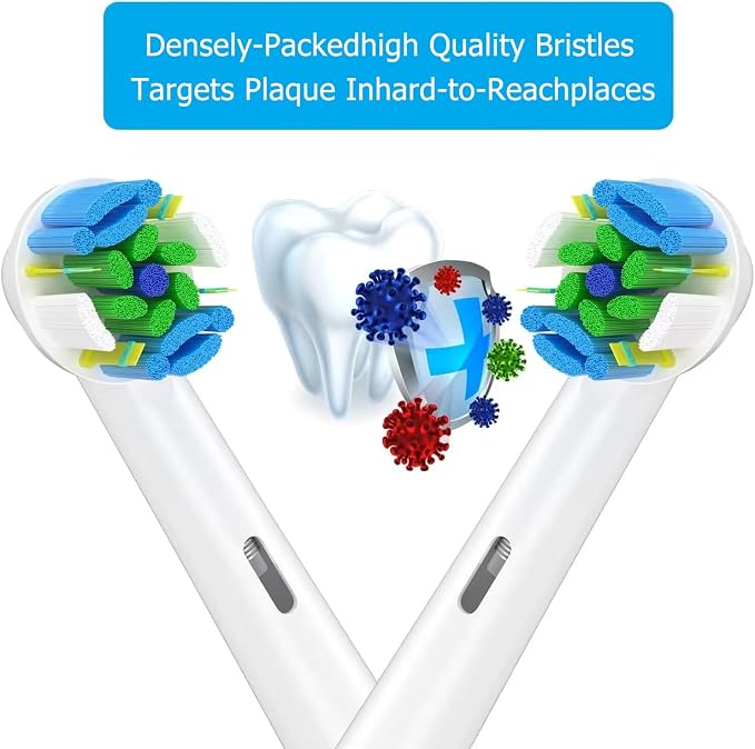 Schallcare Replacement Brush Heads Compatible with Oral B Braun Electric Toothbrush - Floss Toothbrush Head Fits for Oral B Pro 1000 Genius Smart Series (12 Pack)
