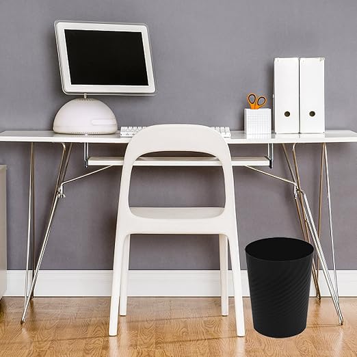 Plastic Small Bathroom Trash Can Wastebasket Garbage Can, Black, 2 Pack | Sturdy-Easy to Clean, Bathroom, Laundry Room, Kitchen, Office, Kids Room, Dorm, Bedroom, 1.8 Gallon
