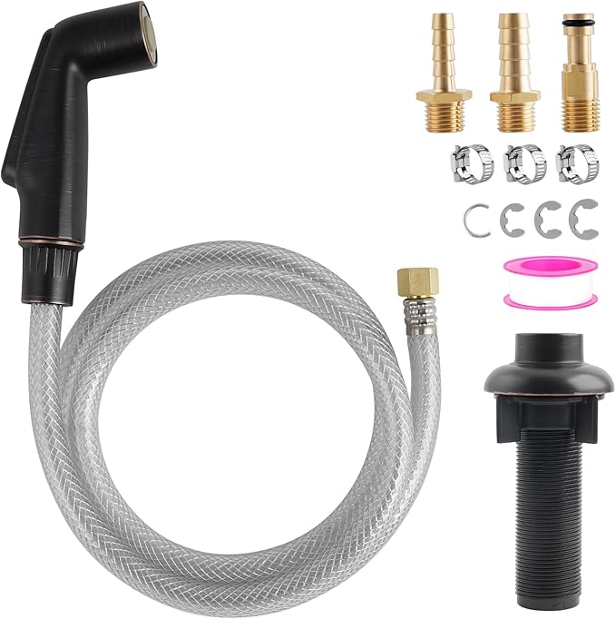 Universal Kitchen Faucet Sprayer Attachment/Hose/Holder, Oil Rubbed Bronze | Compatible with Moen/Delta Faucet Sprayer Replacement, Kitchen Sink Side Sprayer Head