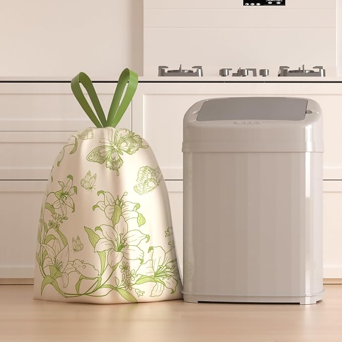 13 Gallon Drawstring Tall Kitchen Trash Bags - 50 Counts | 13G Tall Garbage Bags for Kitchen, Trash Can Liners, Leakproof ,Odor Control, Resists Leaks, Punctures, Rips