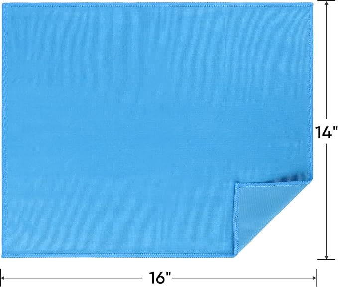 HOMEXCEL Glass Cleaning Cloths 6PK, Streak Free Towel for Windows, 14x16in | Lint Free&Reusable Microfiber Cleaning Cloth for Mirrors, Screens, Glasses, Stainless Steel, Blue