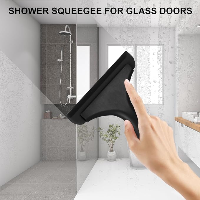 SetSail Shower Squeegee for Glass Doors, Small Squeegee for Shower Glass | Mini Silicone Squeegee for Window, Glass Door, Bathroom, Mirror, Car Window