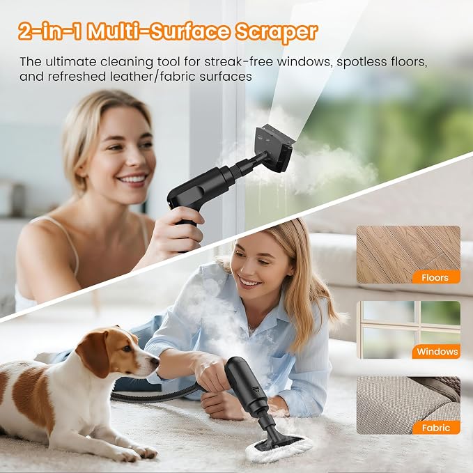 Steam Cleaner Accessories Set for Granarbol Steamer, 18PCS | Nylon & brass brushes, scraper & towel cover, with storage case, complete attachments for Granarbol handheld steam cleaner