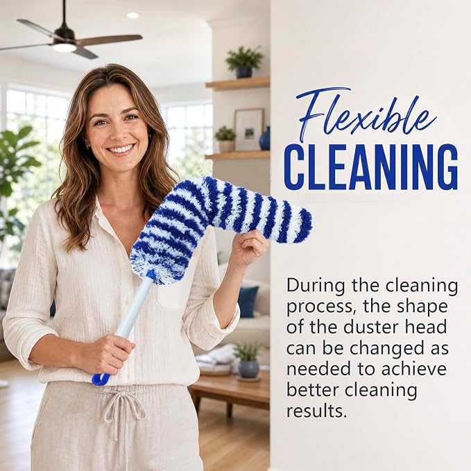 Microfiber Dusters for Cleaning, Washable Feather Duster for Household Cleaning, Car Cleaning, Office Cleaning